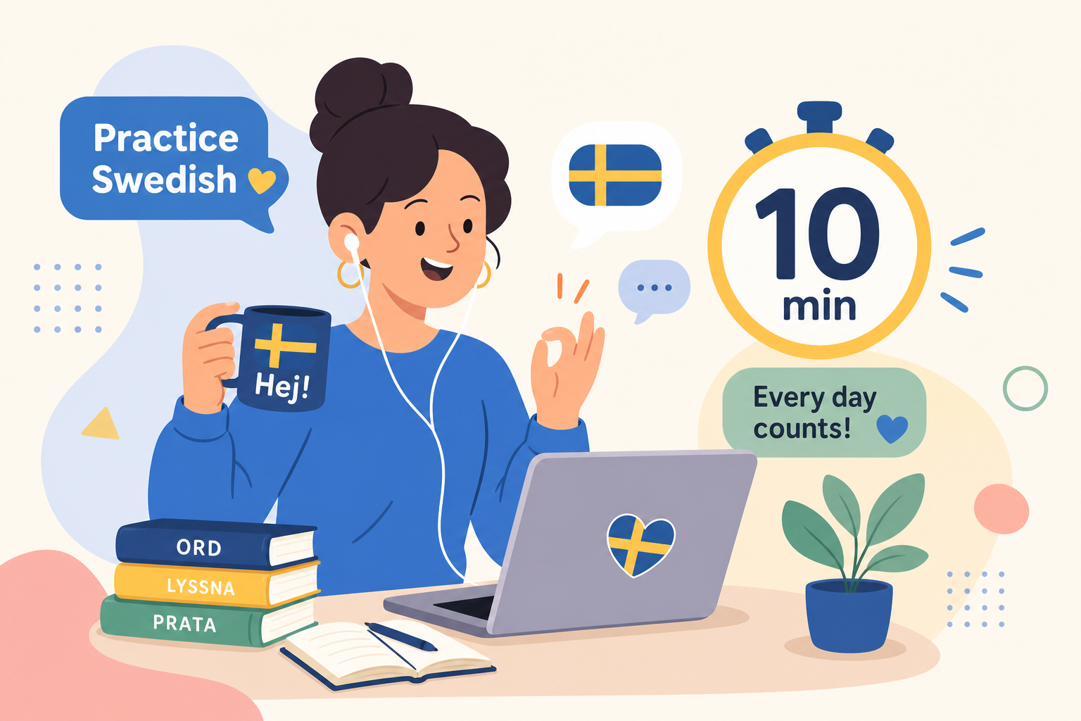 Practice Swedish in 10 Minutes: A Minute-by-Minute Plan